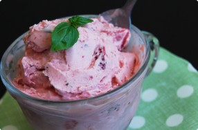 Strawberry-Basil Ice Cream