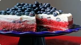 Red, White & Blueberry Ice Cream Cake