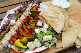 Grilled Greek Salad w/ Chicken