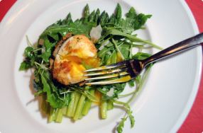 Butter Poached Asparagus w/ Crispy Fried Egg