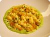 Potato Gnocchi w/ Golden Beets, Gorgonzola & Pistachio Pea Puree