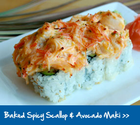 Baked Spicy Scallop & Avocado Maki