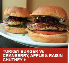 Turkey Burger W/ Cranberry, Apple & Raisin Chutney