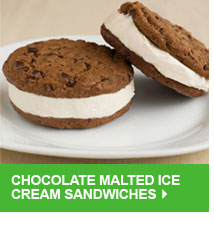 Chocolate Malted Ice Cream Sandwiches