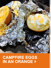 Campfire Eggs in an Orange