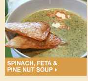 Spinach, Feta & Pine Nut Soup