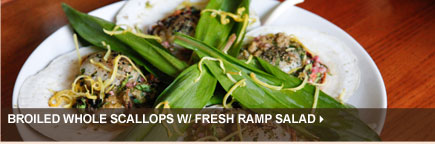 Broiled Whole Scallops w/ Fresh Ramp Salad
