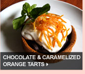 Chocolate & Caramelized Orange Tarts