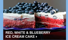 Red, White & Blueberry Ice Cream Cake