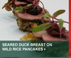 Seared Duck Breast on Wild Rice Pancakes